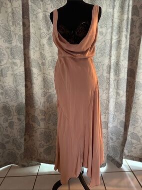 Anthropologie Dusty Rose Cowl-Neck Maxi Dress